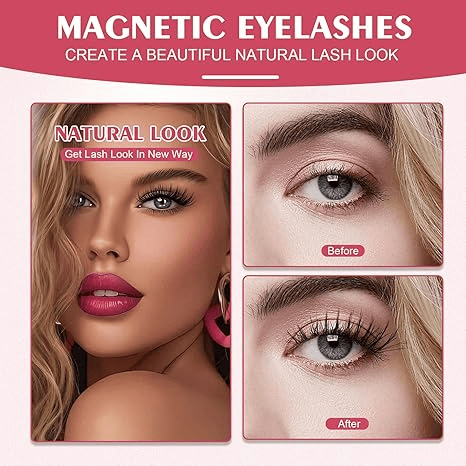 💖ONLY TODAY HOT PRICE: £6.99!!🎁Reusable Premium Magnetic Eyelashes with Applicator