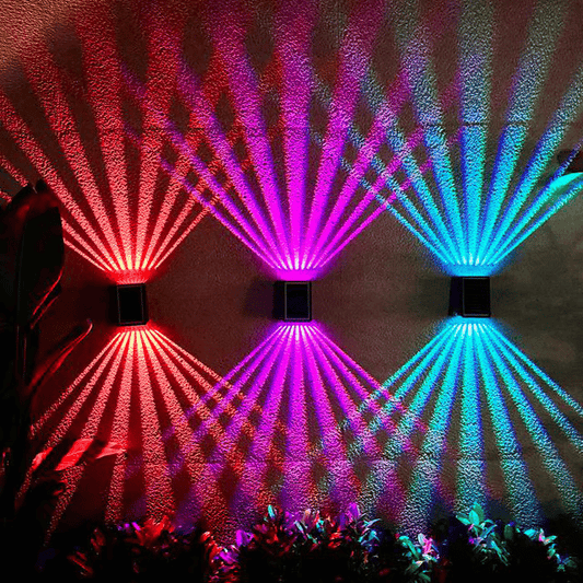 🔥Hot Sale 50% OFF✨4 LED Solar Colorful Wall Lights Outdoor Light Waterproof
