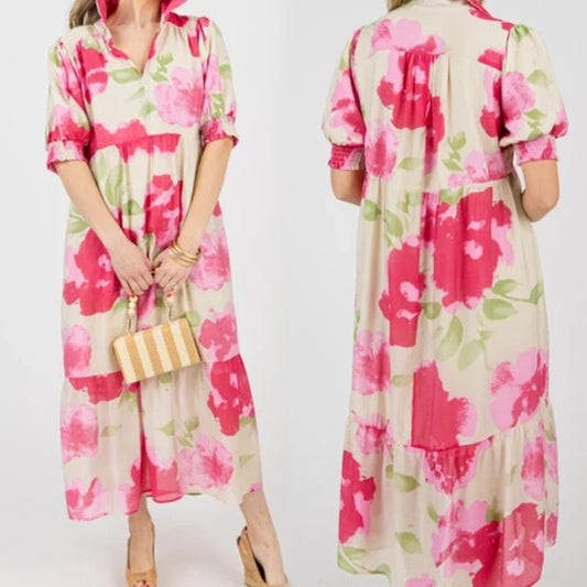 🔥2025 New Arrival 50% OFF👗Emmie Printed Maxi, Pink🌸