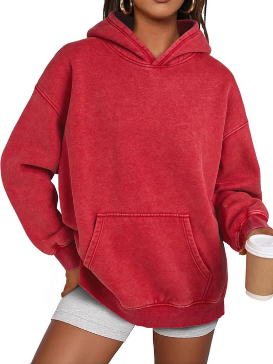 💖Limited Sale 50% OFF💖Unisex Casual Oversized Acid Wash Tops Hoodie Pullover