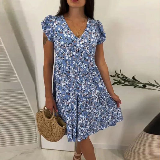 🔥Hot Sale 50% OFF💃Floral V-neck Sleeveless Vacation Dress
