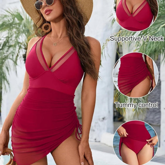 👙2025-Summer Sale 50% OFF💃Slimming Mesh Sheer Sarong Wraps Swimsuit