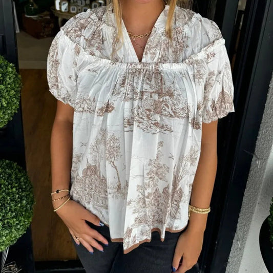 🌷Summer Hot Sale 50% OFF👚Women’s Printed V-Neck Blouse