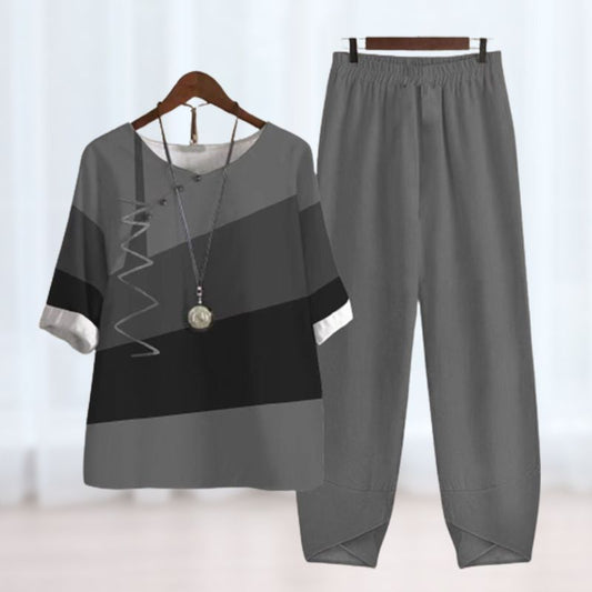💕Hot Sale 50% OFF👚Women's Casual Daily Short-sleeved Top & Pants 2-piece Set