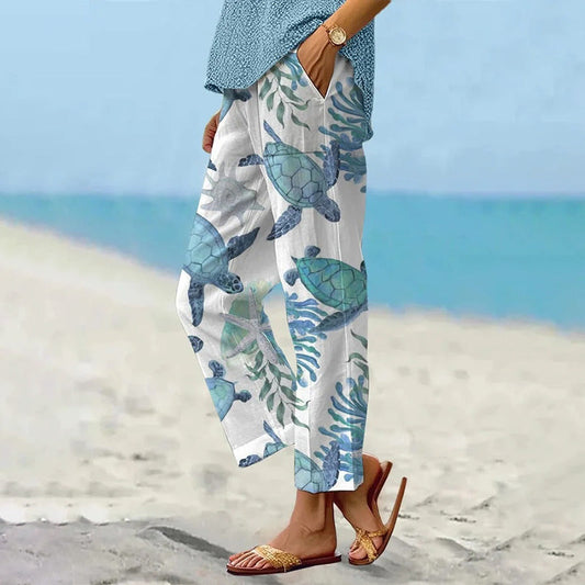 🔥Hot Sale 50% OFF👖Women's Printed Crop Pants with Pockets