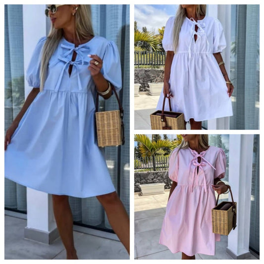 🌴Summer Specials 50% OFF👗Women's Bow Tie Blouse Dress
