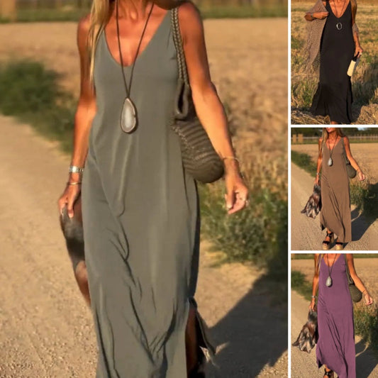 💕Limited Sale 50% OFF👗Women's V-Neck Maxi Cami Dress