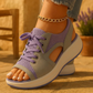 🎁Hot Sale 50% OFF⏳👟Contrast Paneled Cutout Lace-up Muffin Sandals