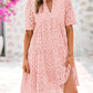 ⏰2025 Hot Sale 50% OFF💃Women's Elegant Hollow Out Lace Ruffle Casual Mini Dress