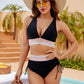 🔥Last Day Special 50% OFF👙High Waisted Tummy Control Color Block Bikini Sets