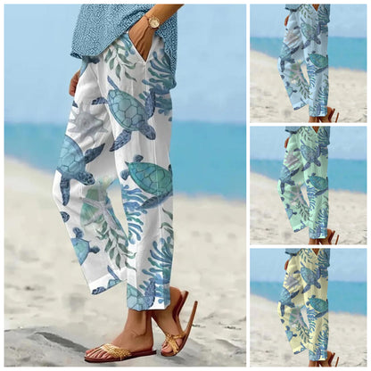 🔥Hot Sale 50% OFF👖Women's Printed Crop Pants with Pockets