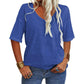 💖2025 Summer Hot Sale 50% OFF👚Women's Solid Color V-Neck T-shirt