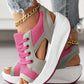 🎁Hot Sale 50% OFF⏳👟Contrast Paneled Cutout Lace-up Muffin Sandals