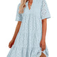 ⏰2025 Hot Sale 50% OFF💃Women's Elegant Hollow Out Lace Ruffle Casual Mini Dress