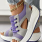 🎁Hot Sale 50% OFF⏳👟Contrast Paneled Cutout Lace-up Muffin Sandals