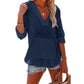 🔥HOT SALE 61% OFF!!👚Women's Oversized Hooded Beach Cover Up - Long Sleeve V-Neck Pocket Shirt