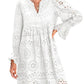 💃Last Day Sales 50% OFF🎉A Line Hollow Out Lace Ruffle Party Dresses