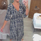 🌺2025 Summer Sale UP TO 50% OFF👗Bohemian casual print V-neck waist wrap long dress