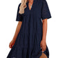 ⏰2025 Hot Sale 50% OFF💃Women's Elegant Hollow Out Lace Ruffle Casual Mini Dress