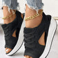 🎁Hot Sale 50% OFF⏳👟Contrast Paneled Cutout Lace-up Muffin Sandals