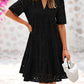 🔥Hot Sale 50% OFF👗2025 New Women's V Neck Short Sleeve Hollow Out Lace Ruffle Summer Dresses