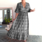 🌺2025 Summer Sale UP TO 50% OFF👗Bohemian casual print V-neck waist wrap long dress