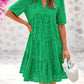 🔥Hot Sale 50% OFF👗2025 New Women's V Neck Short Sleeve Hollow Out Lace Ruffle Summer Dresses