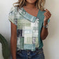 💕Hot Sale 50% OFF👚V-Neck Button Up Short Sleeve Blouse