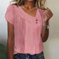 💕Hot Sale 50% OFF👚V-Neck Button Up Short Sleeve Blouse