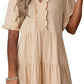 🔥2025 Summer New Sale 60%Off!!🌈Women's Ruffle Trim V-Neck Tiered Dress