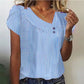 💕Hot Sale 50% OFF👚V-Neck Button Up Short Sleeve Blouse
