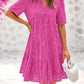 🔥Hot Sale 50% OFF👗2025 New Women's V Neck Short Sleeve Hollow Out Lace Ruffle Summer Dresses