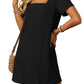 ⏰Limited time sale 50% OFF👗Women's Casual Square Neck Pocket Short Sleeve Dress with Pockets💃