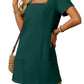 ⏰Limited time sale 50% OFF👗Women's Casual Square Neck Pocket Short Sleeve Dress with Pockets💃