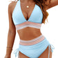 💖🌊2025 Summer Sale 50% OFF👙High Waisted Tummy Control Color Block Bikini Sets