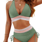 💖🌊2025 Summer Sale 50% OFF👙High Waisted Tummy Control Color Block Bikini Sets