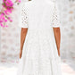 🔥Hot Sale 50% OFF👗2025 New Women's V Neck Short Sleeve Hollow Out Lace Ruffle Summer Dresses