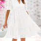 🔥Hot Sale 50% OFF👗2025 New Women's V Neck Short Sleeve Hollow Out Lace Ruffle Summer Dresses