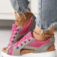 🎁Hot Sale 50% OFF⏳👟Contrast Paneled Cutout Lace-up Muffin Sandals