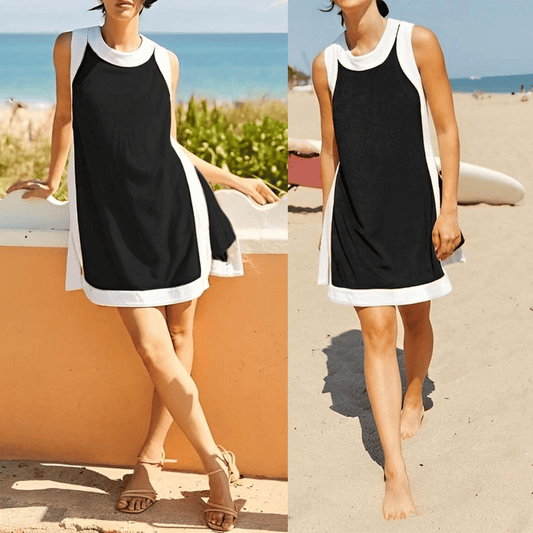 ⏰Hot Sale Only Today: 67% OFF!!⚡Women's Casual Color Block Sleeveless Tops Matching Shorts with Pockets