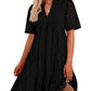 ⏰2025 Hot Sale 50% OFF💃Women's Elegant Hollow Out Lace Ruffle Casual Mini Dress