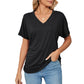 💕Hot Promotion- UP TO 50% OFF🌷V-Neck Solid Color Loose Ladies Tops✨
