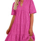 ⏰2025 Hot Sale 50% OFF💃Women's Elegant Hollow Out Lace Ruffle Casual Mini Dress