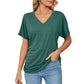 💕Hot Promotion- UP TO 50% OFF🌷V-Neck Solid Color Loose Ladies Tops✨