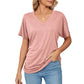 💕Hot Promotion- UP TO 50% OFF🌷V-Neck Solid Color Loose Ladies Tops✨