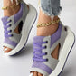 🎁Hot Sale 50% OFF⏳👟Contrast Paneled Cutout Lace-up Muffin Sandals