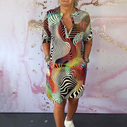 💐Summer Hot Sale 50% OFF👗Printed V-neck Sleeveless Dress🌺