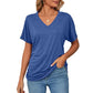 💕Hot Promotion- UP TO 50% OFF🌷V-Neck Solid Color Loose Ladies Tops✨