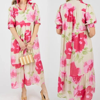 🔥2025 New Arrival 50% OFF👗Emmie Printed Maxi, Pink🌸
