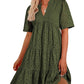 ⏰2025 Hot Sale 50% OFF💃Women's Elegant Hollow Out Lace Ruffle Casual Mini Dress